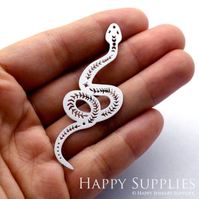 Stainless Steel Jewelry Charms, Snake Stainless Steel Earring Charms, Stainless Steel Silver Jewelry Pendants, Stainless Steel Silver Jewelry Findings, Stainless Steel Pendants Jewelry Wholesale (SSD1245)