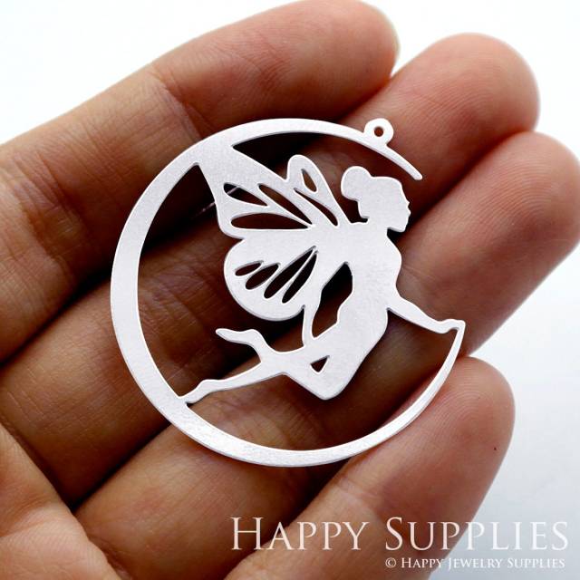 Stainless Steel Jewelry Charms, Angel Stainless Steel Earring Charms, Stainless Steel Silver Jewelry Pendants, Stainless Steel Silver Jewelry Findings, Stainless Steel Pendants Jewelry Wholesale (SSD1247)