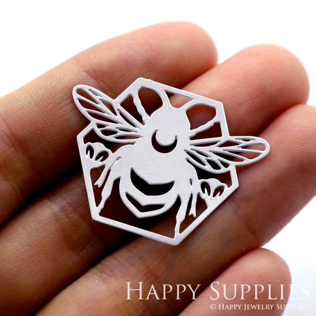 Stainless Steel Jewelry Charms, Bee Stainless Steel Earring Charms, Stainless Steel Silver Jewelry Pendants, Stainless Steel Silver Jewelry Findings, Stainless Steel Pendants Jewelry Wholesale (SSD1220)