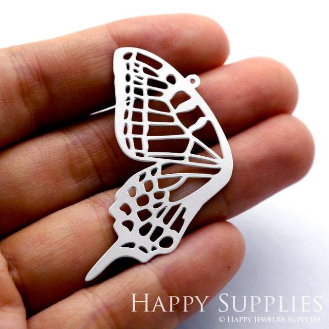 Stainless Steel Jewelry Charms, Butterfly Wing Stainless Steel Earring Charms, Stainless Steel Silver Jewelry Pendants, Stainless Steel Silver Jewelry Findings, Stainless Steel Pendants Jewelry Wholesale (SSD1253)
