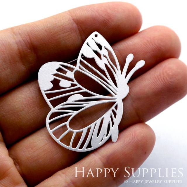 Stainless Steel Jewelry Charms, Butterfly Stainless Steel Earring Charms, Stainless Steel Silver Jewelry Pendants, Stainless Steel Silver Jewelry Findings, Stainless Steel Pendants Jewelry Wholesale (SSD1265)