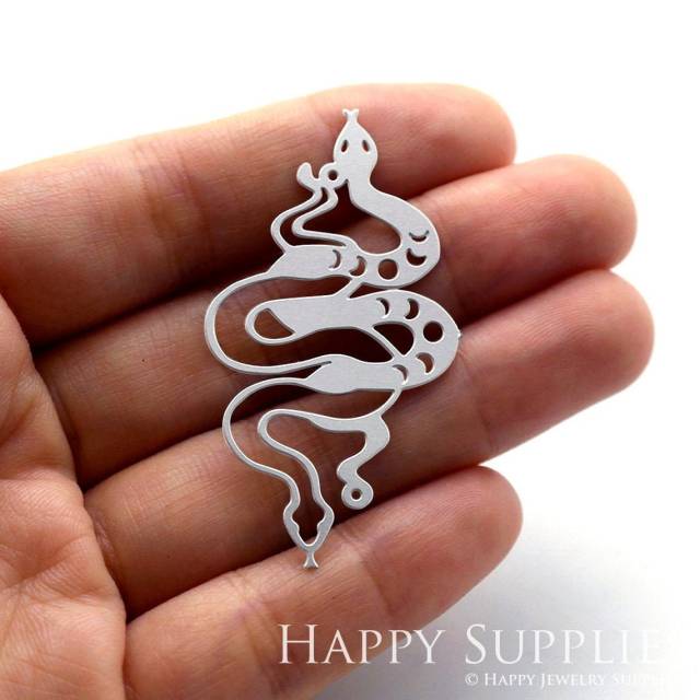 Stainless Steel Jewelry Charms, Snake Stainless Steel Earring Charms, Stainless Steel Silver Jewelry Pendants, Stainless Steel Silver Jewelry Findings, Stainless Steel Pendants Jewelry Wholesale (SSD1179)