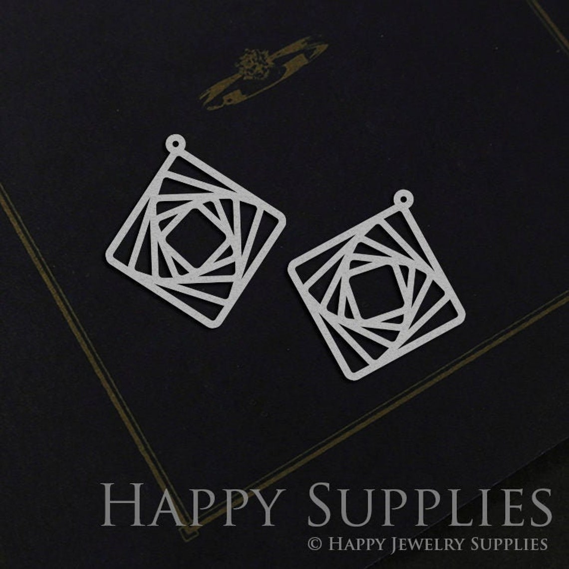 Stainless Steel Jewelry Charms, Square Stainless Steel Earring Charms, Stainless Steel Silver Jewelry Pendants, Stainless Steel Silver Jewelry Findings, Stainless Steel Pendants Jewelry Wholesale (SSD1156)