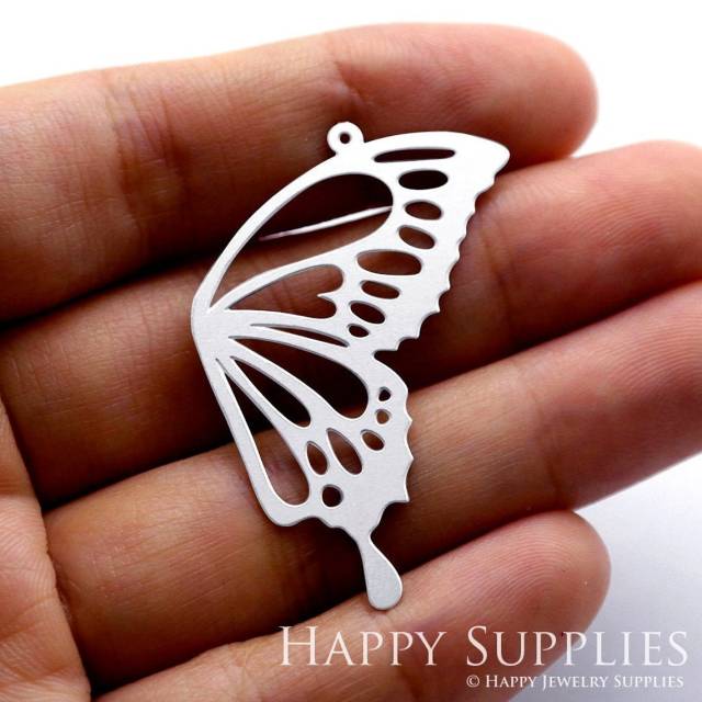 Stainless Steel Jewelry Charms, Butterfly Wing Stainless Steel Earring Charms, Stainless Steel Silver Jewelry Pendants, Stainless Steel Silver Jewelry Findings, Stainless Steel Pendants Jewelry Wholesale (SSD1254)