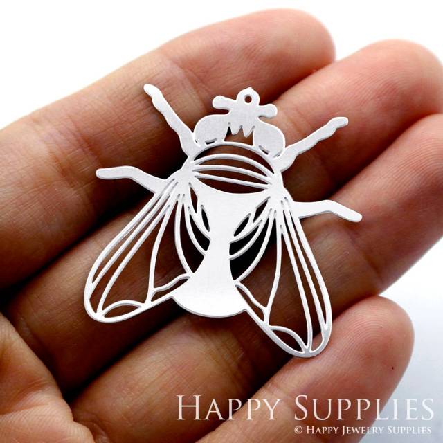 Stainless Steel Jewelry Charms, Cicada Stainless Steel Earring Charms, Stainless Steel Silver Jewelry Pendants, Stainless Steel Silver Jewelry Findings, Stainless Steel Pendants Jewelry Wholesale (SSD1262)