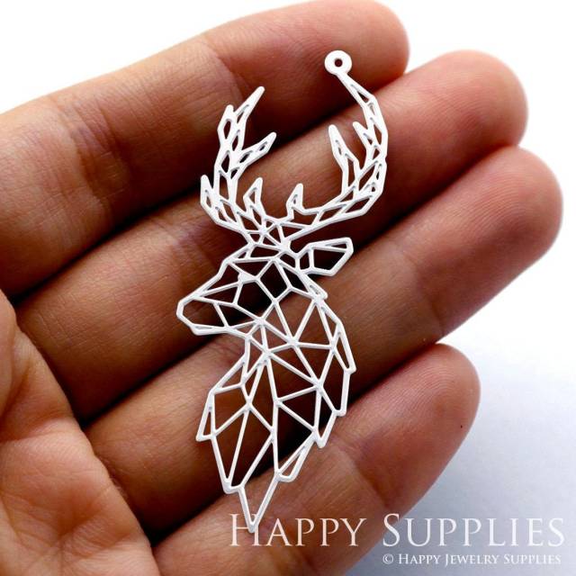 Stainless Steel Jewelry Charms, Deer Stainless Steel Earring Charms, Stainless Steel Silver Jewelry Pendants, Stainless Steel Silver Jewelry Findings, Stainless Steel Pendants Jewelry Wholesale (SSD1195)