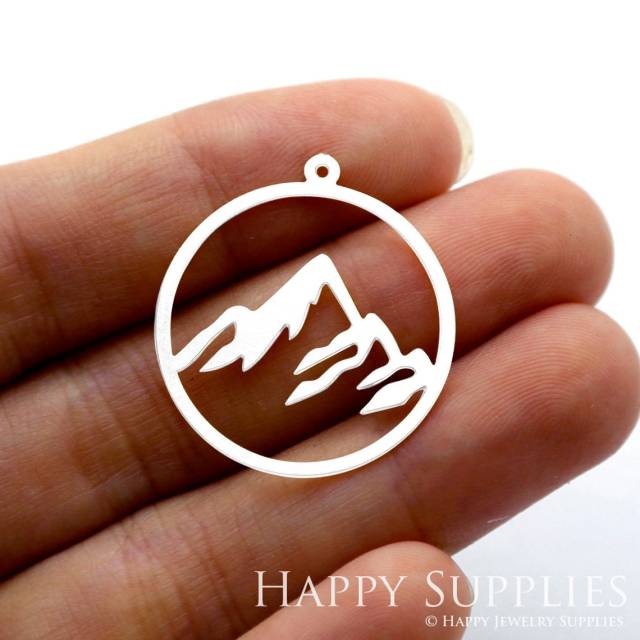 Stainless Steel Jewelry Charms, Mountain Stainless Steel Earring Charms, Stainless Steel Silver Jewelry Pendants, Stainless Steel Silver Jewelry Findings, Stainless Steel Pendants Jewelry Wholesale (SSD1416)