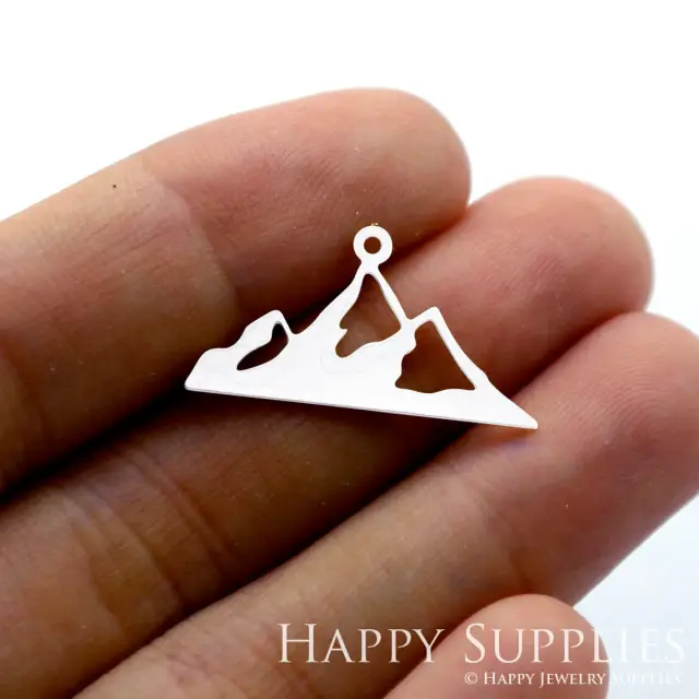 Stainless Steel Jewelry Charms, Mountain Stainless Steel Earring Charms, Stainless Steel Silver Jewelry Pendants, Stainless Steel Silver Jewelry Findings, Stainless Steel Pendants Jewelry Wholesale (SSD1461)