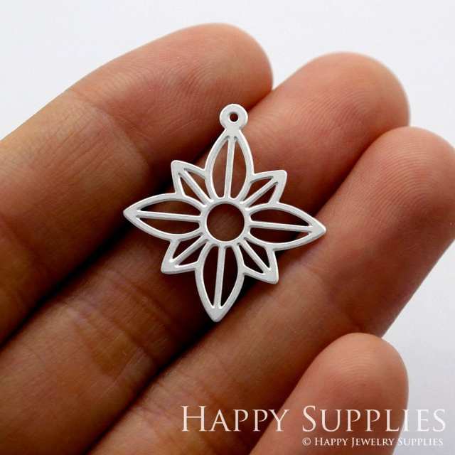 Stainless Steel Jewelry Charms, Dandelion Flower Stainless Steel Earring Charms, Stainless Steel Silver Jewelry Pendants, Stainless Steel Silver Jewelry Findings, Stainless Steel Pendants Jewelry Wholesale (SSD1268)