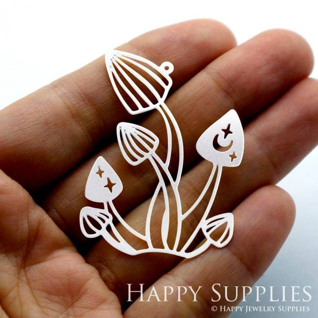 Stainless Steel Jewelry Charms, Mushroom Stainless Steel Earring Charms, Stainless Steel Silver Jewelry Pendants, Stainless Steel Silver Jewelry Findings, Stainless Steel Pendants Jewelry Wholesale (SSD1437)