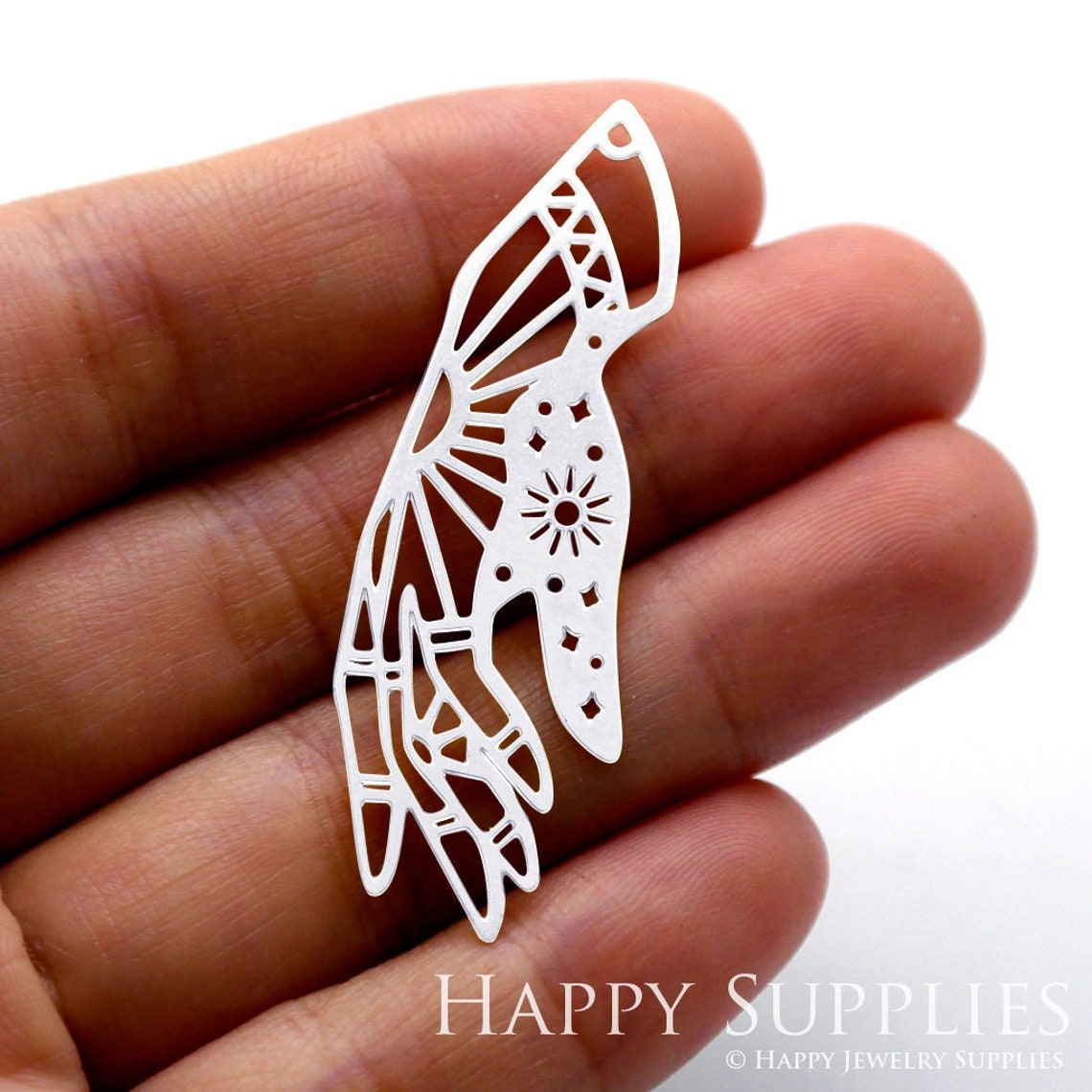 Stainless Steel Jewelry Charms, Hand Stainless Steel Earring Charms, Stainless Steel Silver Jewelry Pendants, Stainless Steel Silver Jewelry Findings, Stainless Steel Pendants Jewelry Wholesale (SSD1292)