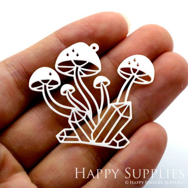 Stainless Steel Jewelry Charms, Mushroom Stainless Steel Earring Charms, Stainless Steel Silver Jewelry Pendants, Stainless Steel Silver Jewelry Findings, Stainless Steel Pendants Jewelry Wholesale (SSD1415)