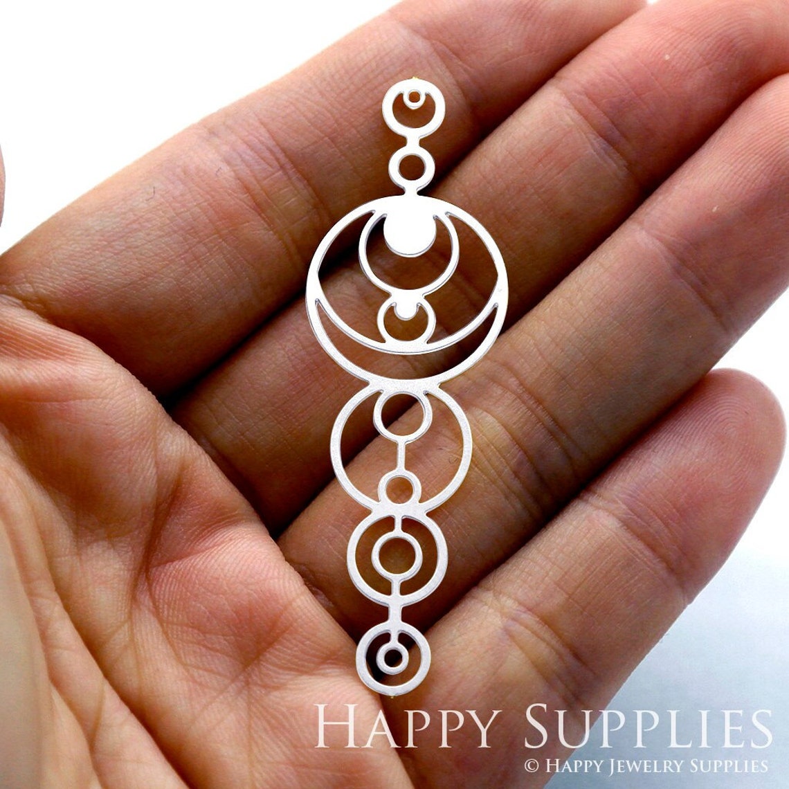 Stainless Steel Jewelry Charms, Round Stainless Steel Earring Charms, Stainless Steel Silver Jewelry Pendants, Stainless Steel Silver Jewelry Findings, Stainless Steel Pendants Jewelry Wholesale (SSD1342)