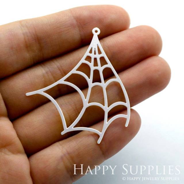 Stainless Steel Jewelry Charms, Cobweb Stainless Steel Earring Charms, Stainless Steel Silver Jewelry Pendants, Stainless Steel Silver Jewelry Findings, Stainless Steel Pendants Jewelry Wholesale (SSD1392)