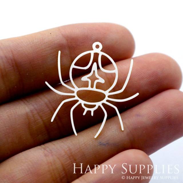 Stainless Steel Jewelry Charms, Spider Stainless Steel Earring Charms, Stainless Steel Silver Jewelry Pendants, Stainless Steel Silver Jewelry Findings, Stainless Steel Pendants Jewelry Wholesale (SSD1466)