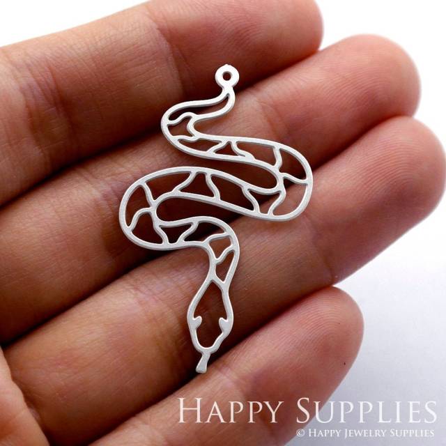 Stainless Steel Jewelry Charms, Snake Stainless Steel Earring Charms, Stainless Steel Silver Jewelry Pendants, Stainless Steel Silver Jewelry Findings, Stainless Steel Pendants Jewelry Wholesale (SSD1278)