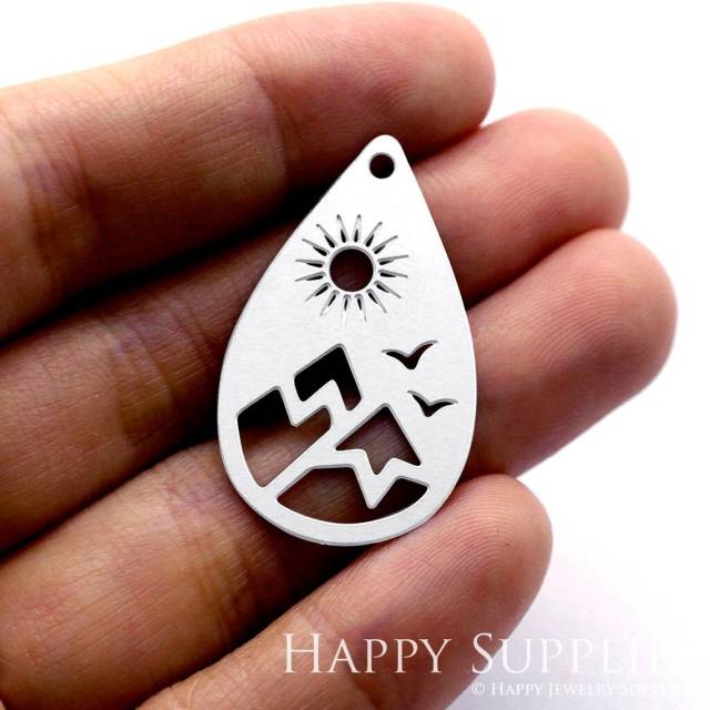 Stainless Steel Jewelry Charms, Mountain Stainless Steel Earring Charms, Stainless Steel Silver Jewelry Pendants, Stainless Steel Silver Jewelry Findings, Stainless Steel Pendants Jewelry Wholesale (SSD1282)