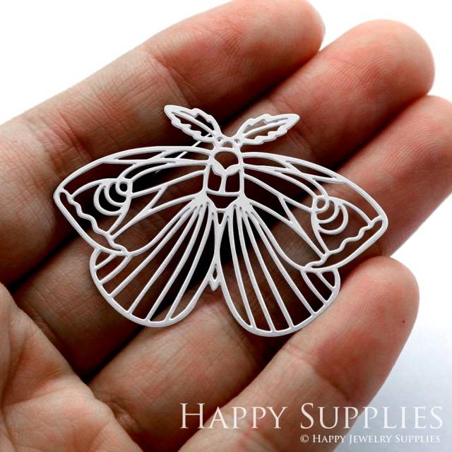 Stainless Steel Jewelry Charms, Moth Stainless Steel Earring Charms, Stainless Steel Silver Jewelry Pendants, Stainless Steel Silver Jewelry Findings, Stainless Steel Pendants Jewelry Wholesale (SSD1276)