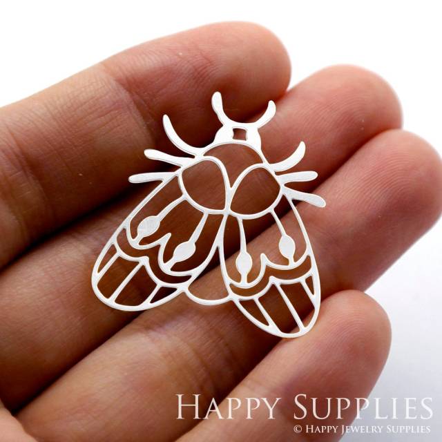 Stainless Steel Jewelry Charms, Moth Stainless Steel Earring Charms, Stainless Steel Silver Jewelry Pendants, Stainless Steel Silver Jewelry Findings, Stainless Steel Pendants Jewelry Wholesale (SSD1434)