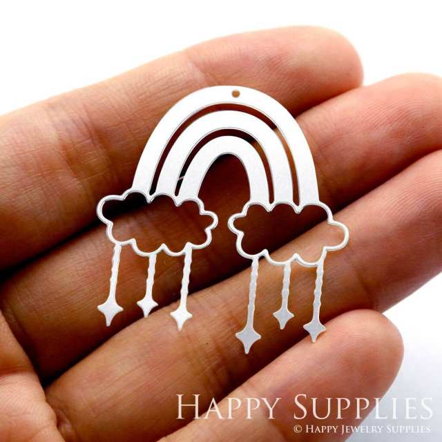 Stainless Steel Jewelry Charms, Cloud Stainless Steel Earring Charms, Stainless Steel Silver Jewelry Pendants, Stainless Steel Silver Jewelry Findings, Stainless Steel Pendants Jewelry Wholesale (SSD1367)