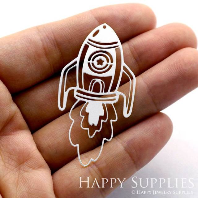 Stainless Steel Jewelry Charms, Rocket Stainless Steel Earring Charms, Stainless Steel Silver Jewelry Pendants, Stainless Steel Silver Jewelry Findings, Stainless Steel Pendants Jewelry Wholesale (SSD1336)