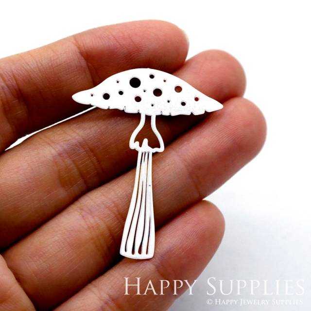 Stainless Steel Jewelry Charms, Mushroom Stainless Steel Earring Charms, Stainless Steel Silver Jewelry Pendants, Stainless Steel Silver Jewelry Findings, Stainless Steel Pendants Jewelry Wholesale (SSD1542)