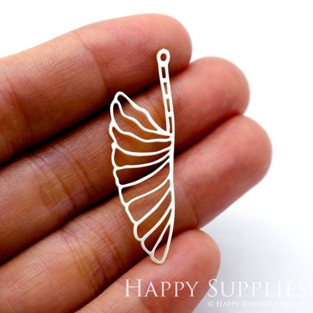 Stainless Steel Jewelry Charms, Leaves Stainless Steel Earring Charms, Stainless Steel Silver Jewelry Pendants, Stainless Steel Silver Jewelry Findings, Stainless Steel Pendants Jewelry Wholesale (SSD1557)