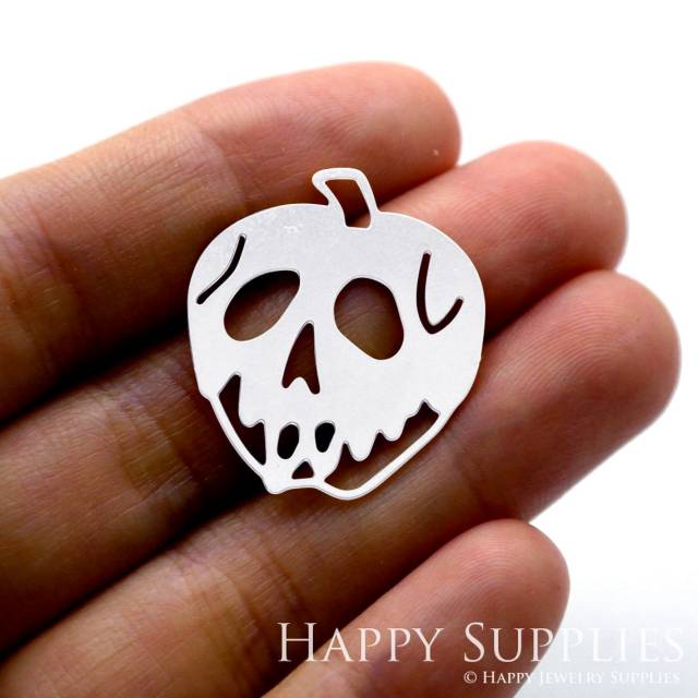 Stainless Steel Jewelry Charms, Skull Stainless Steel Earring Charms, Stainless Steel Silver Jewelry Pendants, Stainless Steel Silver Jewelry Findings, Stainless Steel Pendants Jewelry Wholesale (SSD1501)