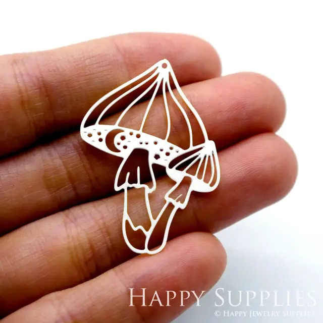 Stainless Steel Jewelry Charms, Mushroom Stainless Steel Earring Charms, Stainless Steel Silver Jewelry Pendants, Stainless Steel Silver Jewelry Findings, Stainless Steel Pendants Jewelry Wholesale (SSD1536)