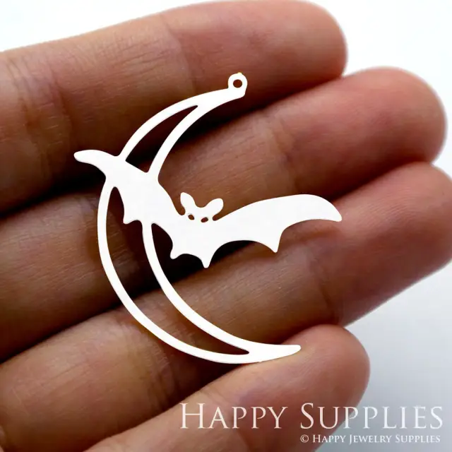 Stainless Steel Jewelry Charms, Bat Stainless Steel Earring Charms, Stainless Steel Silver Jewelry Pendants, Stainless Steel Silver Jewelry Findings, Stainless Steel Pendants Jewelry Wholesale (SSD1504)