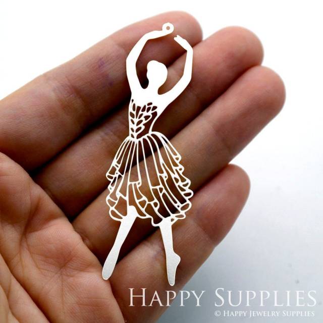 Stainless Steel Jewelry Charms, Ballet Stainless Steel Earring Charms, Stainless Steel Silver Jewelry Pendants, Stainless Steel Silver Jewelry Findings, Stainless Steel Pendants Jewelry Wholesale (SSD1524)