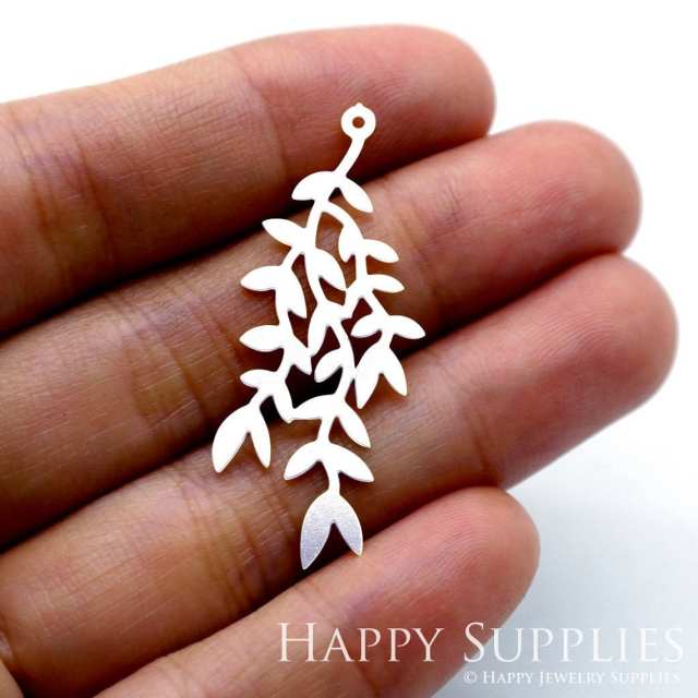 Stainless Steel Jewelry Charms, Leaves Stainless Steel Earring Charms, Stainless Steel Silver Jewelry Pendants, Stainless Steel Silver Jewelry Findings, Stainless Steel Pendants Jewelry Wholesale (SSD1556)