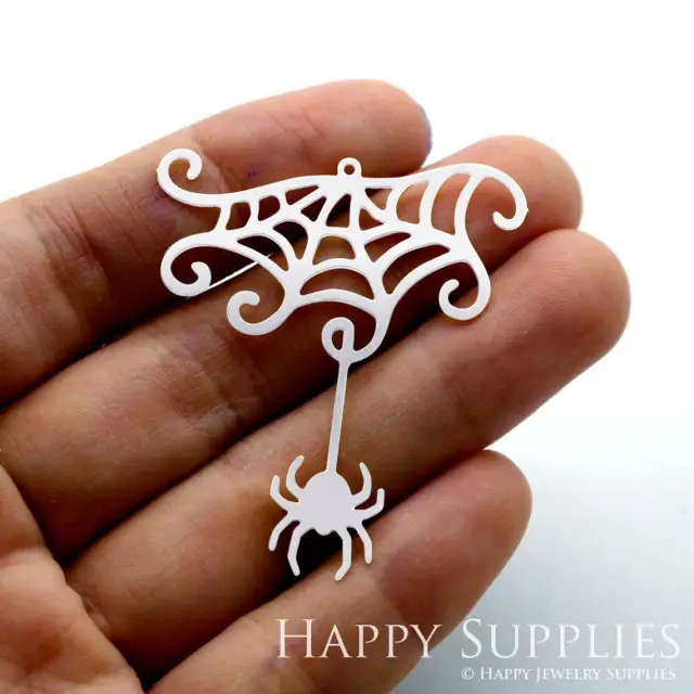 Stainless Steel Jewelry Charms, Spider Stainless Steel Earring Charms, Stainless Steel Silver Jewelry Pendants, Stainless Steel Silver Jewelry Findings, Stainless Steel Pendants Jewelry Wholesale (SSD1529)