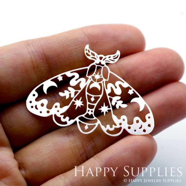 Stainless Steel Jewelry Charms, Moth  Stainless Steel Earring Charms, Stainless Steel Silver Jewelry Pendants, Stainless Steel Silver Jewelry Findings, Stainless Steel Pendants Jewelry Wholesale (SSD1520)