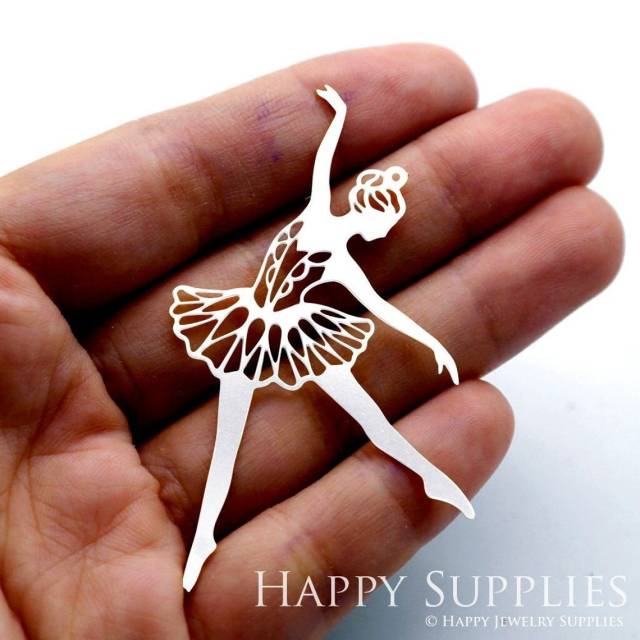 Stainless Steel Jewelry Charms, Ballet Stainless Steel Earring Charms, Stainless Steel Silver Jewelry Pendants, Stainless Steel Silver Jewelry Findings, Stainless Steel Pendants Jewelry Wholesale (SSD1525)