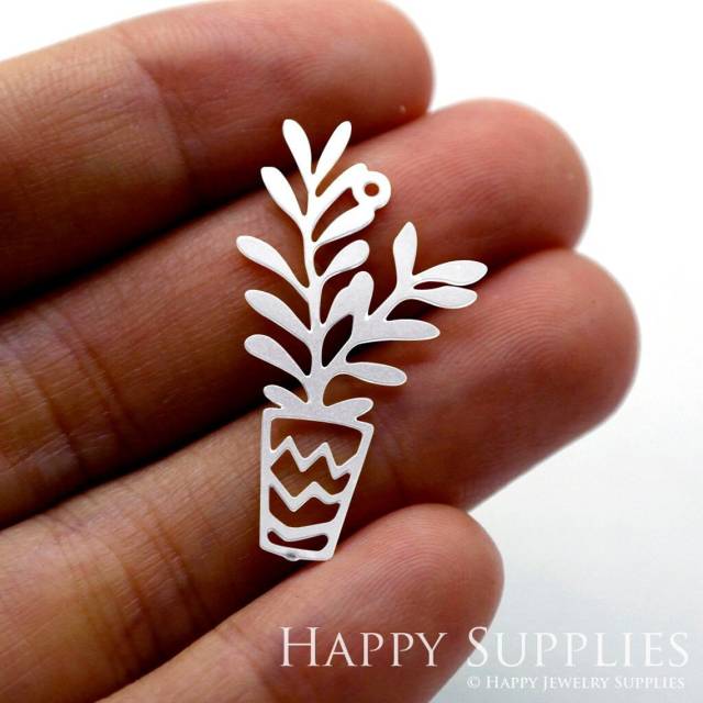 Stainless Steel Jewelry Charms, Leaves Stainless Steel Earring Charms, Stainless Steel Silver Jewelry Pendants, Stainless Steel Silver Jewelry Findings, Stainless Steel Pendants Jewelry Wholesale (SSD1519)