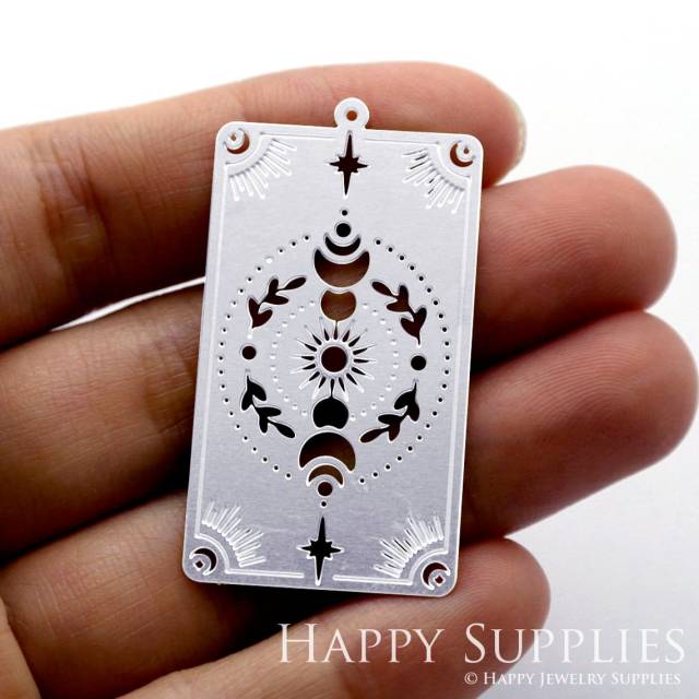 Stainless Steel Jewelry Charms, Tarot Stainless Steel Earring Charms, Stainless Steel Silver Jewelry Pendants, Stainless Steel Silver Jewelry Findings, Stainless Steel Pendants Jewelry Wholesale (SSD1497)