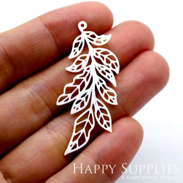 Stainless Steel Jewelry Charms, Leaves Stainless Steel Earring Charms, Stainless Steel Silver Jewelry Pendants, Stainless Steel Silver Jewelry Findings, Stainless Steel Pendants Jewelry Wholesale (SSD1552)