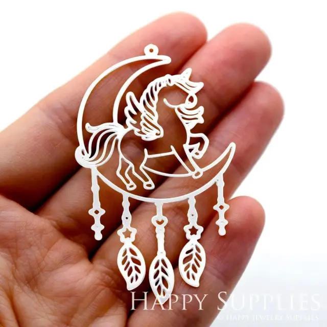 Stainless Steel Jewelry Charms, Unicorn Stainless Steel Earring Charms, Stainless Steel Silver Jewelry Pendants, Stainless Steel Silver Jewelry Findings, Stainless Steel Pendants Jewelry Wholesale (SSD1595)
