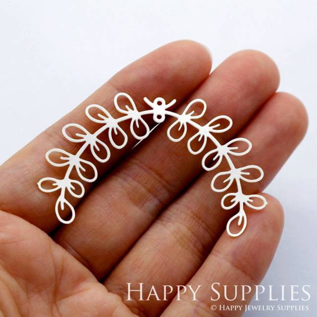 Stainless Steel Jewelry Charms, Leaves Stainless Steel Earring Charms, Stainless Steel Silver Jewelry Pendants, Stainless Steel Silver Jewelry Findings, Stainless Steel Pendants Jewelry Wholesale (SSD1576)