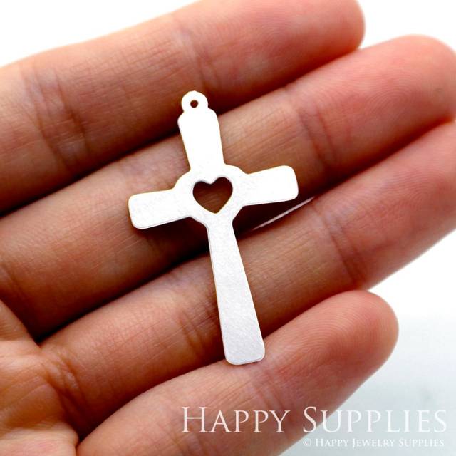 Stainless Steel Jewelry Charms, Cross Stainless Steel Earring Charms, Stainless Steel Silver Jewelry Pendants, Stainless Steel Silver Jewelry Findings, Stainless Steel Pendants Jewelry Wholesale (SSD1582)