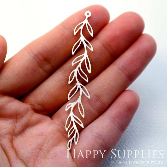 Stainless Steel Jewelry Charms, Leaf Stainless Steel Earring Charms, Stainless Steel Silver Jewelry Pendants, Stainless Steel Silver Jewelry Findings, Stainless Steel Pendants Jewelry Wholesale (SSD1663)