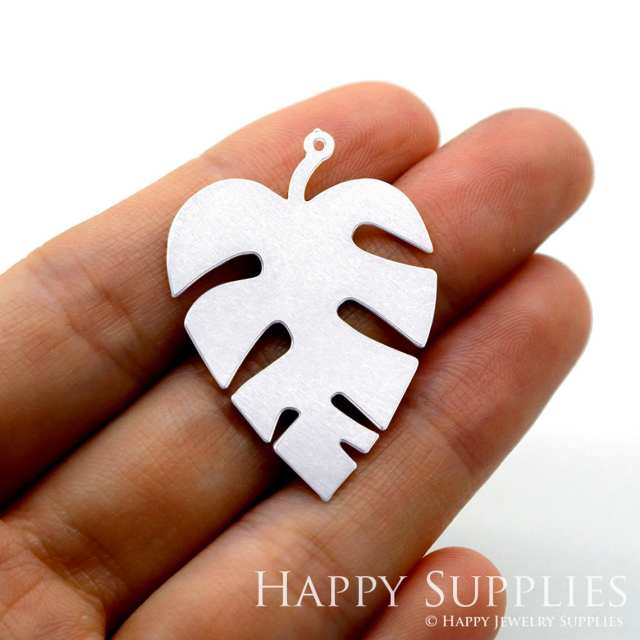 Stainless Steel Jewelry Charms, Monstera Leaf Stainless Steel Earring Charms, Stainless Steel Silver Jewelry Pendants, Stainless Steel Silver Jewelry Findings, Stainless Steel Pendants Jewelry Wholesale (SSD1599)