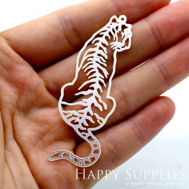 Stainless Steel Jewelry Charms, Tiger Stainless Steel Earring Charms, Stainless Steel Silver Jewelry Pendants, Stainless Steel Silver Jewelry Findings, Stainless Steel Pendants Jewelry Wholesale (SSD1589)