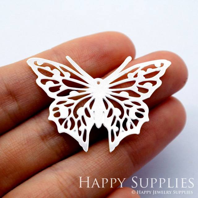 Stainless Steel Jewelry Charms, Butterfly Stainless Steel Earring Charms, Stainless Steel Silver Jewelry Pendants, Stainless Steel Silver Jewelry Findings, Stainless Steel Pendants Jewelry Wholesale (SSD1637)