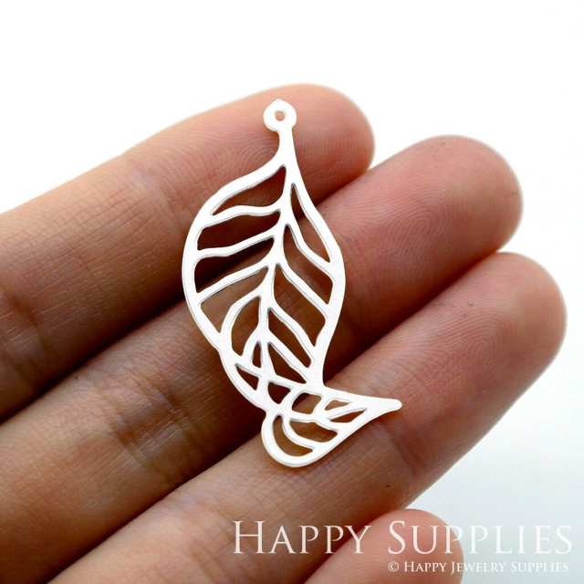 Stainless Steel Jewelry Charms, Leaves Stainless Steel Earring Charms, Stainless Steel Silver Jewelry Pendants, Stainless Steel Silver Jewelry Findings, Stainless Steel Pendants Jewelry Wholesale (SSD1598)