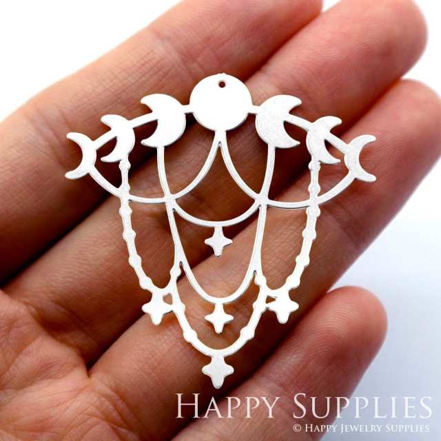 Stainless Steel Jewelry Charms, Moon Stainless Steel Earring Charms, Stainless Steel Silver Jewelry Pendants, Stainless Steel Silver Jewelry Findings, Stainless Steel Pendants Jewelry Wholesale (SSD1620)