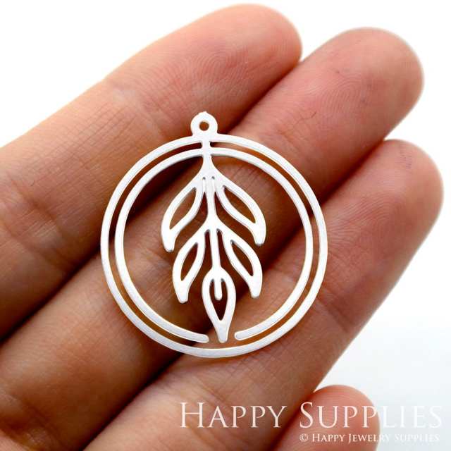 Stainless Steel Jewelry Charms, Leaf Stainless Steel Earring Charms, Stainless Steel Silver Jewelry Pendants, Stainless Steel Silver Jewelry Findings, Stainless Steel Pendants Jewelry Wholesale (SSD1592)