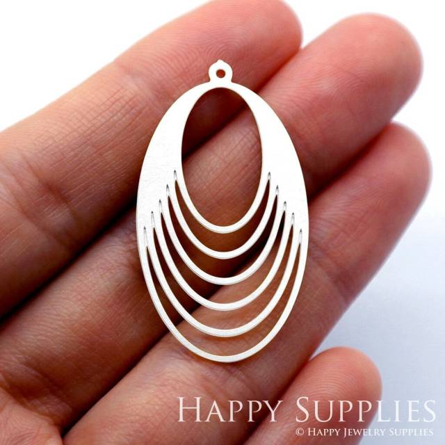 Stainless Steel Jewelry Charms, Oval Stainless Steel Earring Charms, Stainless Steel Silver Jewelry Pendants, Stainless Steel Silver Jewelry Findings, Stainless Steel Pendants Jewelry Wholesale (SSD1628)