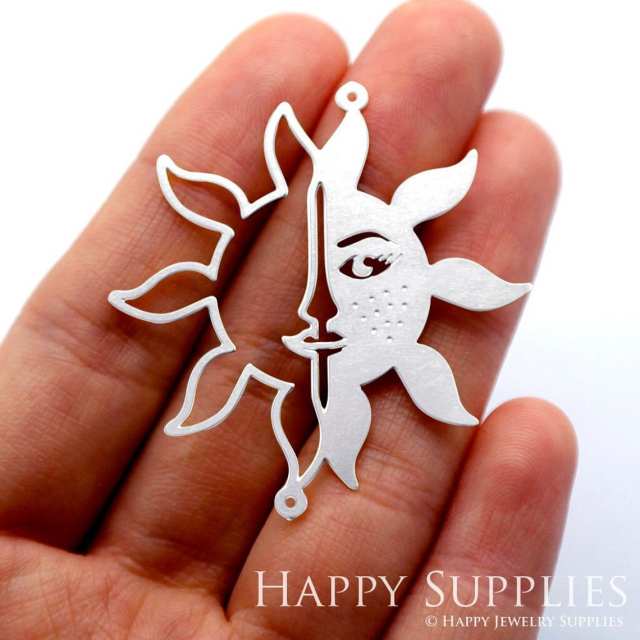 Stainless Steel Jewelry Charms, Sun Stainless Steel Earring Charms, Stainless Steel Silver Jewelry Pendants, Stainless Steel Silver Jewelry Findings, Stainless Steel Pendants Jewelry Wholesale (SSD1617)